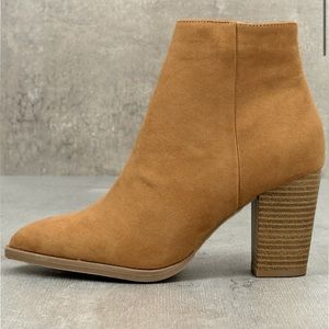 Lulus Annelise Camel Suede Ankle Booties